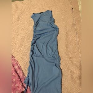 Blue ruched dress